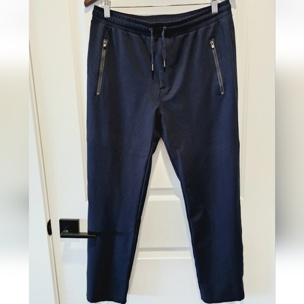 Patrick Assaraf Mens Medium Sweatpants Track Pants Blue Viscose Blend